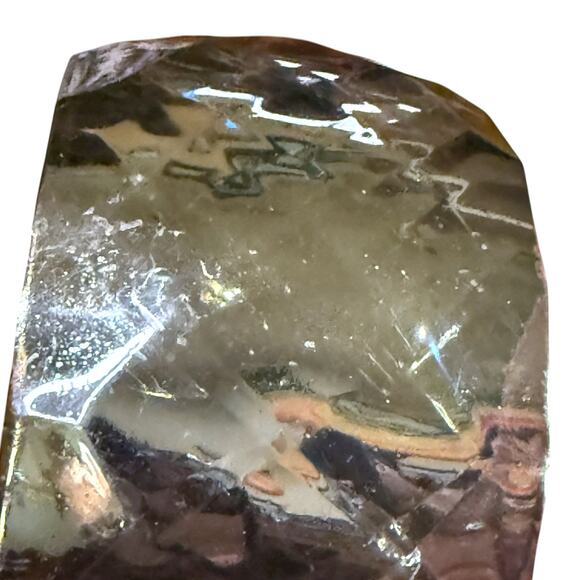 Vintage Silver Lucite Bangle Womens Round Beveled Wide Bracelet - Picture 8 of 8